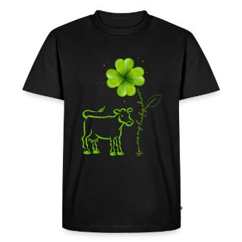 You Are My Lucky Charm Cow Cloverleaf - Men's Premium Organic T-Shirt - black - Front - Nico (187cm)