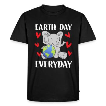 Earth Day Everyday - Men's Premium Organic T-Shirt - black - Front - Nico (187cm)