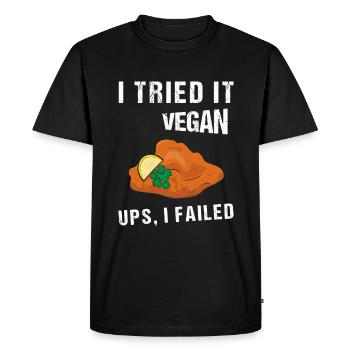 Je l’ai essayé Vegan Ups J’ai échoué Vegan Végétarien - T-shirt Premium bio Homme - noir - Devant - Nico (187cm)