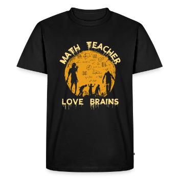 Professeur de mathématiques Love Brains Zombie Mathematik Lehrer - T-shirt Premium bio Homme - noir - Devant - Nico (187cm)