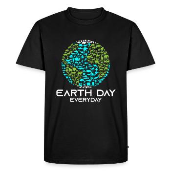 Jour de la Terre Tous les jours - T-shirt Premium bio Homme - noir - Devant - Nico (187cm)