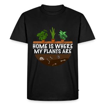 La maison est l’endroit où se trouvent mes plantes - T-shirt Premium bio Homme - noir - Devant - Nico (187cm)