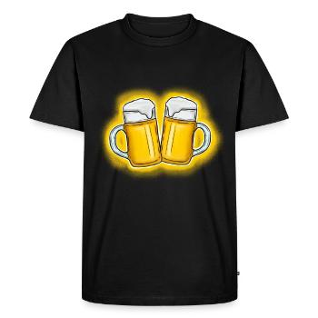 Toast beer jugs - Men's Premium Organic T-Shirt - black - Front - Nico (187cm)