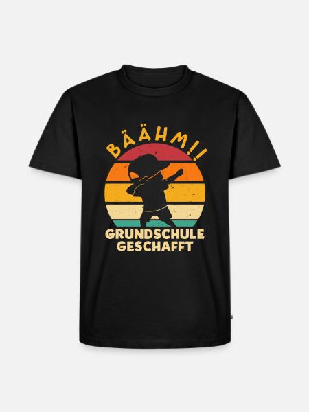 Bäähm Grundschule geschafft - Männer Premium Bio T-Shirt - Schwarz