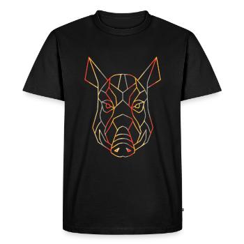 Vintage Wild Boar Polygon Art Shape Wild Boar - Men's Premium Organic T-Shirt - black - Front - Nico (187cm)