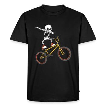 Dabbing Skeleton BMX - Men's Premium Organic T-Shirt - black - Front - Nico (187cm)