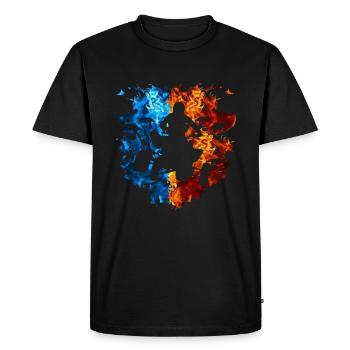 Quad Bike Rouge Bleu Feu Quad Bike Rider - T-shirt Premium bio Homme - noir - Devant - Nico (187cm)