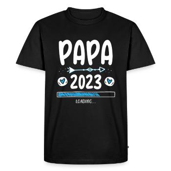 Papa 2023 Loading - Men's Premium Organic T-Shirt - black - Front - Nico (187cm)