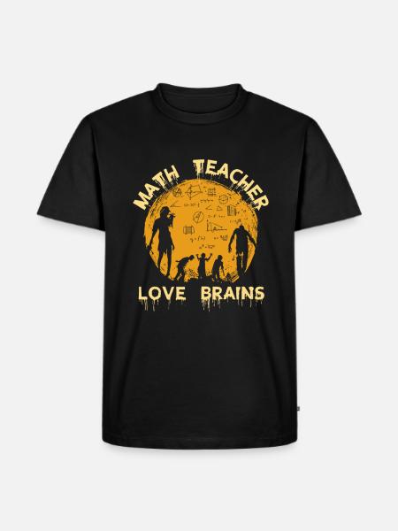 Math Teacher Love Brains - Men's Premium Organic T-Shirt - black