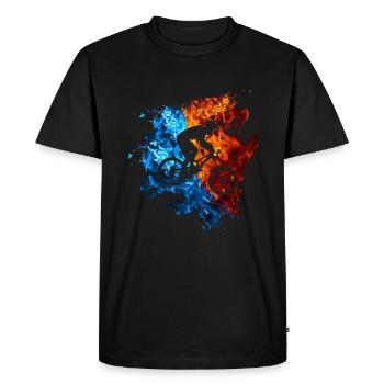 MountaBike Red Blue Fire Mountain Bike Rider - Men's Premium Organic T-Shirt - black - Front - Nico (187cm)