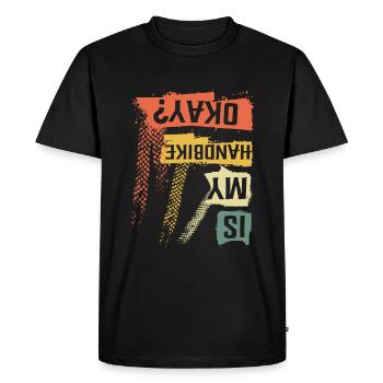 Is My Handbike Okay - Men's Premium Organic T-Shirt - black - Front - Nico (187cm)