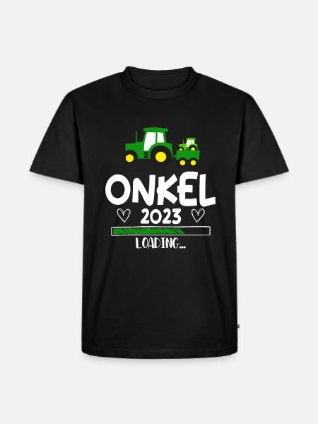Onkel 2023 Loading Schwangerschaft - Männer Premium Bio T-Shirt - Schwarz