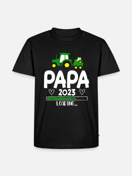 Papa 2023 Loading - Männer Premium Bio T-Shirt - Schwarz