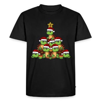 Arbre de Noël tortue - T-shirt Premium bio Homme - noir - Devant - Nico (187cm)