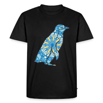 Mandala Penguin Geometric Pattern Art - T-shirt Premium bio Homme - noir - Devant - Nico (187cm)