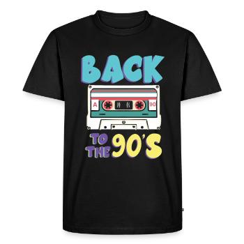 Retour aux années 90 - T-shirt Premium bio Homme - noir - Devant - Nico (187cm)