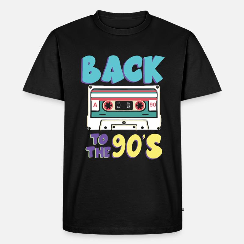 Back to the 90s - Männer Premium Bio T-Shirt - Schwarz