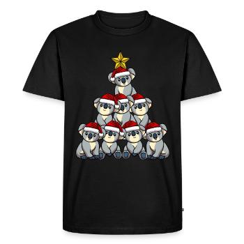Koala Christmas Tree - Men's Premium Organic T-Shirt - black - Front - Nico (187cm)