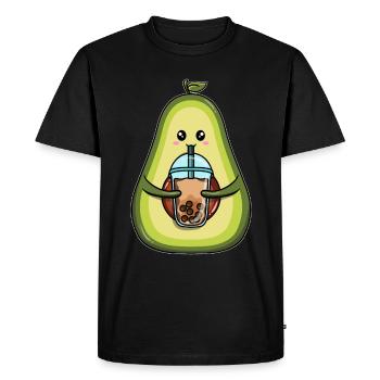 Avocado drinks bubble tea - Men's Premium Organic T-Shirt - black - Front - Nico (187cm)