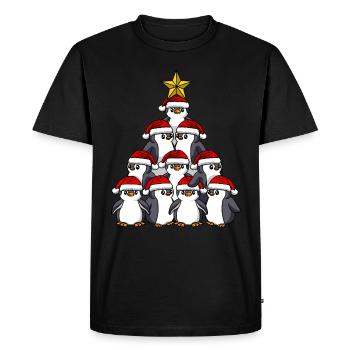 Arbre de Noël Pingouin - T-shirt Premium bio Homme - noir - Devant - Nico (187cm)