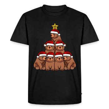 Arbre de Noël de l’ours - T-shirt Premium bio Homme - noir - Devant - Nico (187cm)