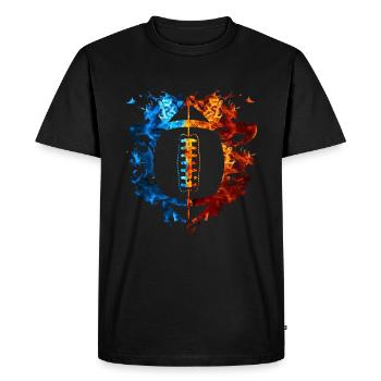 Flames de football américain - T-shirt Premium bio Homme - noir - Devant - Nico (187cm)
