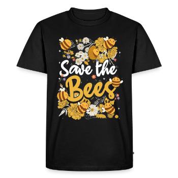 Save the Bees Beekeeper sweet bee and bees - Men's Premium Organic T-Shirt - black - Front - Nico (187cm)