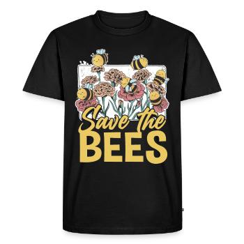 Save the Bees Beekeeper sweet bee and bees - Men's Premium Organic T-Shirt - black - Front - Nico (187cm)