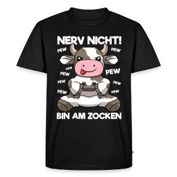 Nerve not am on gambling Gaming cow - Men's Premium Organic T-Shirt - black - Front - Nico (187cm)