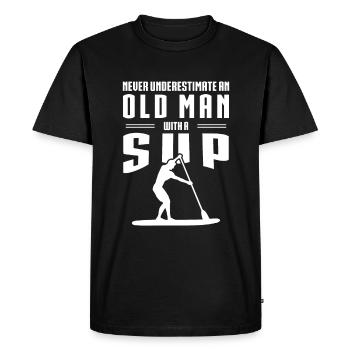 Ne sous-estimez jamais un vieil homme avec un SUP - T-shirt Premium bio Homme - noir - Devant - Nico (187cm)