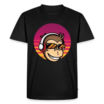 Monkey DJ Monkey with Headphones - Men's Premium Organic T-Shirt - black - Front - Nico (187cm)