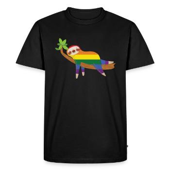 Fierté paresseuse - T-shirt Premium bio Homme - noir - Devant - Nico (187cm)