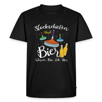 Stick shooting and beer - Men's Premium Organic T-Shirt - black - Front - Nico (187cm)