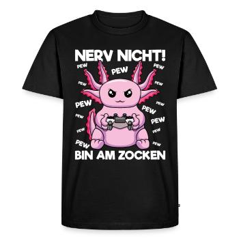 Nerve not am at gaming Gaming Axolotl - Men's Premium Organic T-Shirt - black - Front - Nico (187cm)