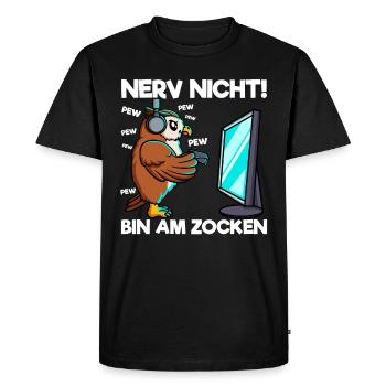 Nerve not am at gaming gaming owl - Men's Premium Organic T-Shirt - black - Front - Nico (187cm)