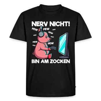 Nerve not am at the gambling gaming pig - Men's Premium Organic T-Shirt - black - Front - Nico (187cm)