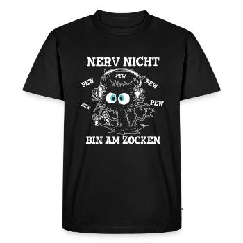 Nerve not am on the gambling gamer cat - Men's Premium Organic T-Shirt - black - Front - Nico (187cm)