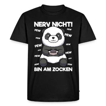Nerve not am on gambling Gaming Panda - Men's Premium Organic T-Shirt - black - Front - Nico (187cm)