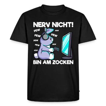 Nerve not am gambling gaming bunny - Men's Premium Organic T-Shirt - black - Front - Nico (187cm)