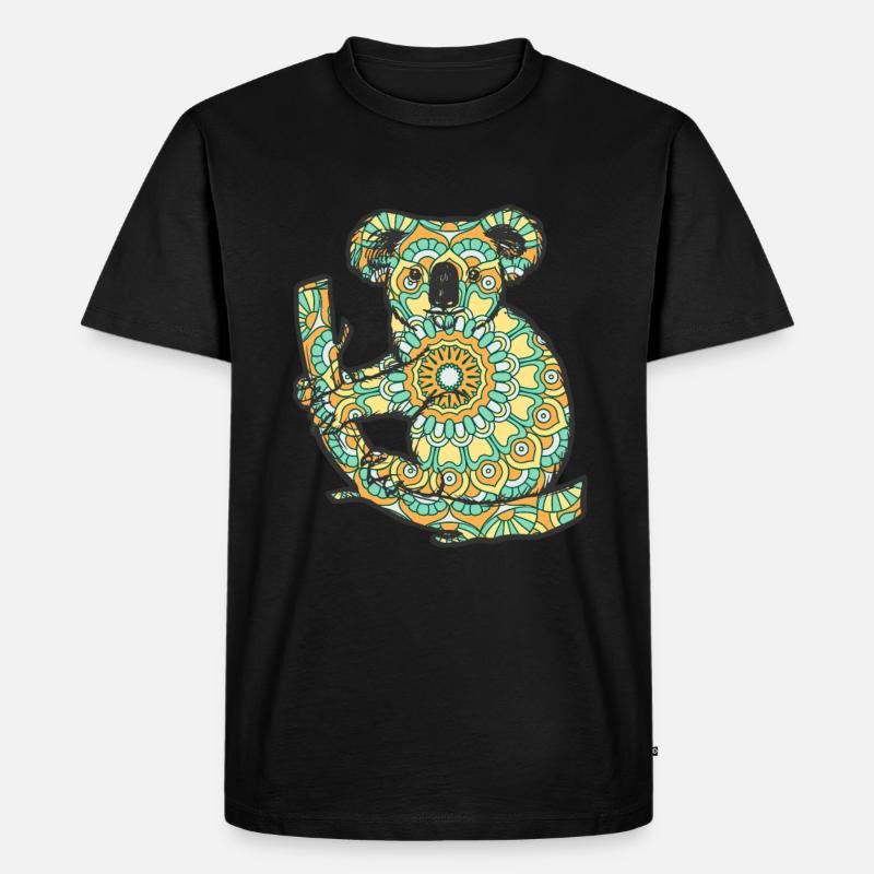 Mandala Koala Geometry Pattern - Men's Premium Organic T-Shirt - black