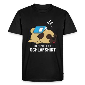 Chemise de couchage officielle Pyjamas Pug Dog Book - T-shirt Premium bio Homme - noir - Devant - Nico (187cm)