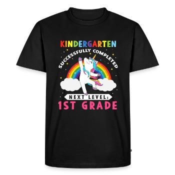 Jardin d’enfants Licorne terminée avec succès - T-shirt Premium bio Homme - noir - Devant - Nico (187cm)