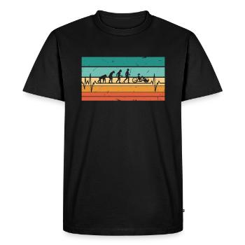 Vintage Heartbeat ECG Pulse Handbike - Men's Premium Organic T-Shirt - black - Front - Nico (187cm)