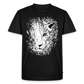 Snow Leopard Cool Big Cat - Men's Premium Organic T-Shirt - black - Front - Nico (187cm)