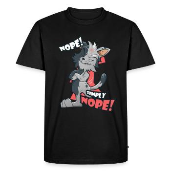 Nope! geneverte and lazy cat Nö cat lover - Men's Premium Organic T-Shirt - black - Front - Nico (187cm)