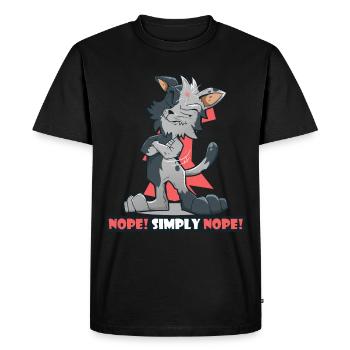 Nope! geneverte and lazy cat Nö cat lover - Men's Premium Organic T-Shirt - black - Front - Nico (187cm)