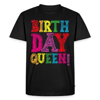 Fille Anniversaire Anniversaire Reine! Fille - T-shirt Premium bio Homme - noir - Devant - Nico (187cm)