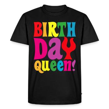 Fille Anniversaire Anniversaire Reine! Fille - T-shirt Premium bio Homme - noir - Devant - Nico (187cm)