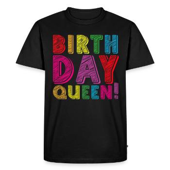 Fille Anniversaire Anniversaire Reine! Fille - T-shirt Premium bio Homme - noir - Devant - Nico (187cm)
