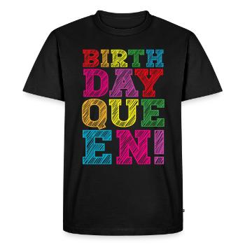 Fille Anniversaire Anniversaire Reine! Fille - T-shirt Premium bio Homme - noir - Devant - Nico (187cm)